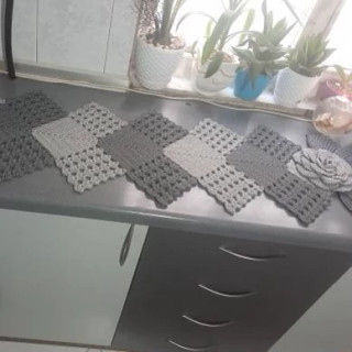 رومیزی مدل تری آنجل مکرومه کتان اعلا